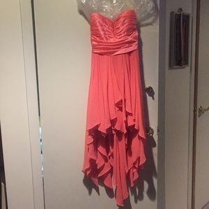 Salmon High-Low Dress